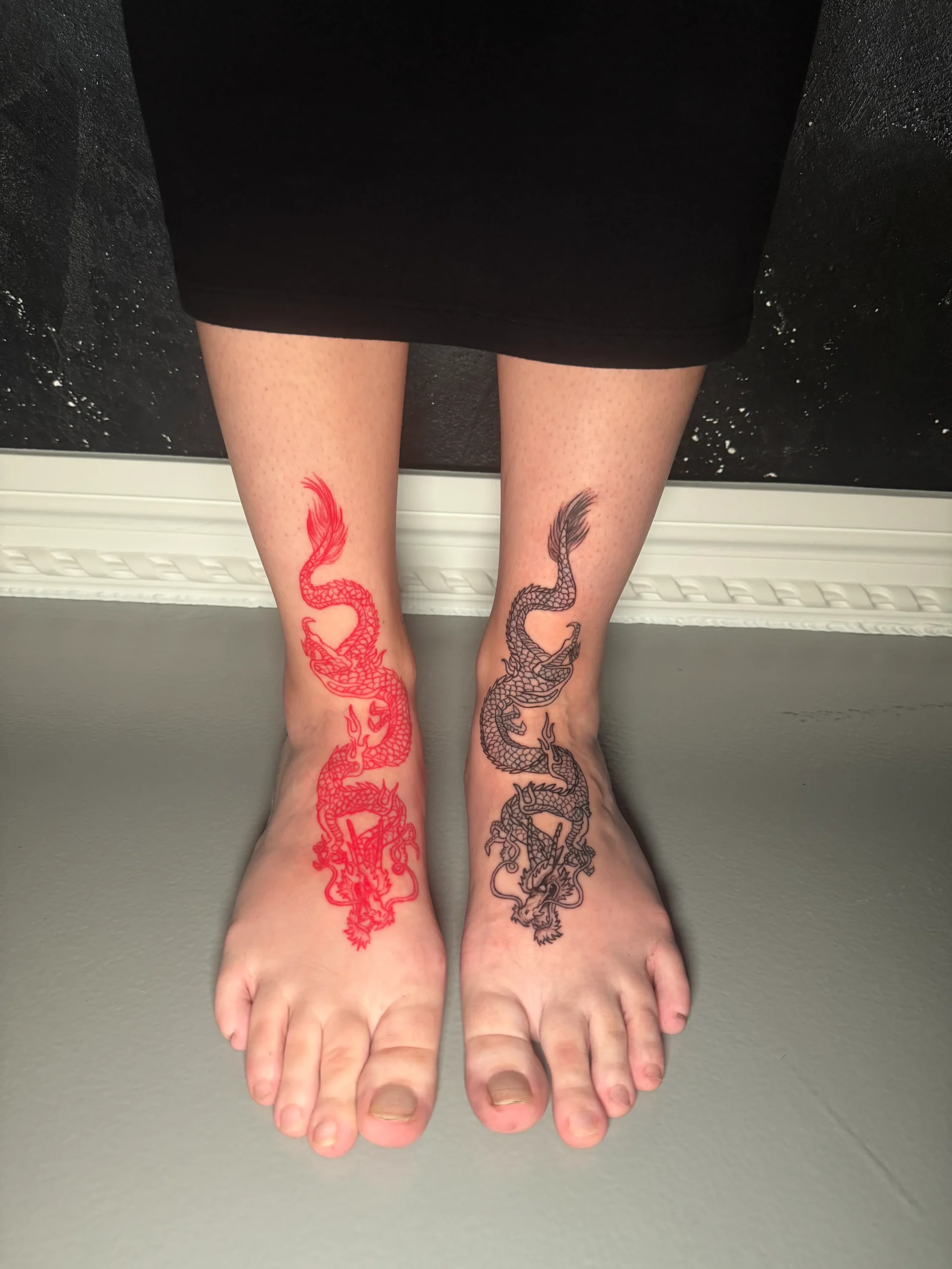 Minimalism Dragon Feet Tattoo