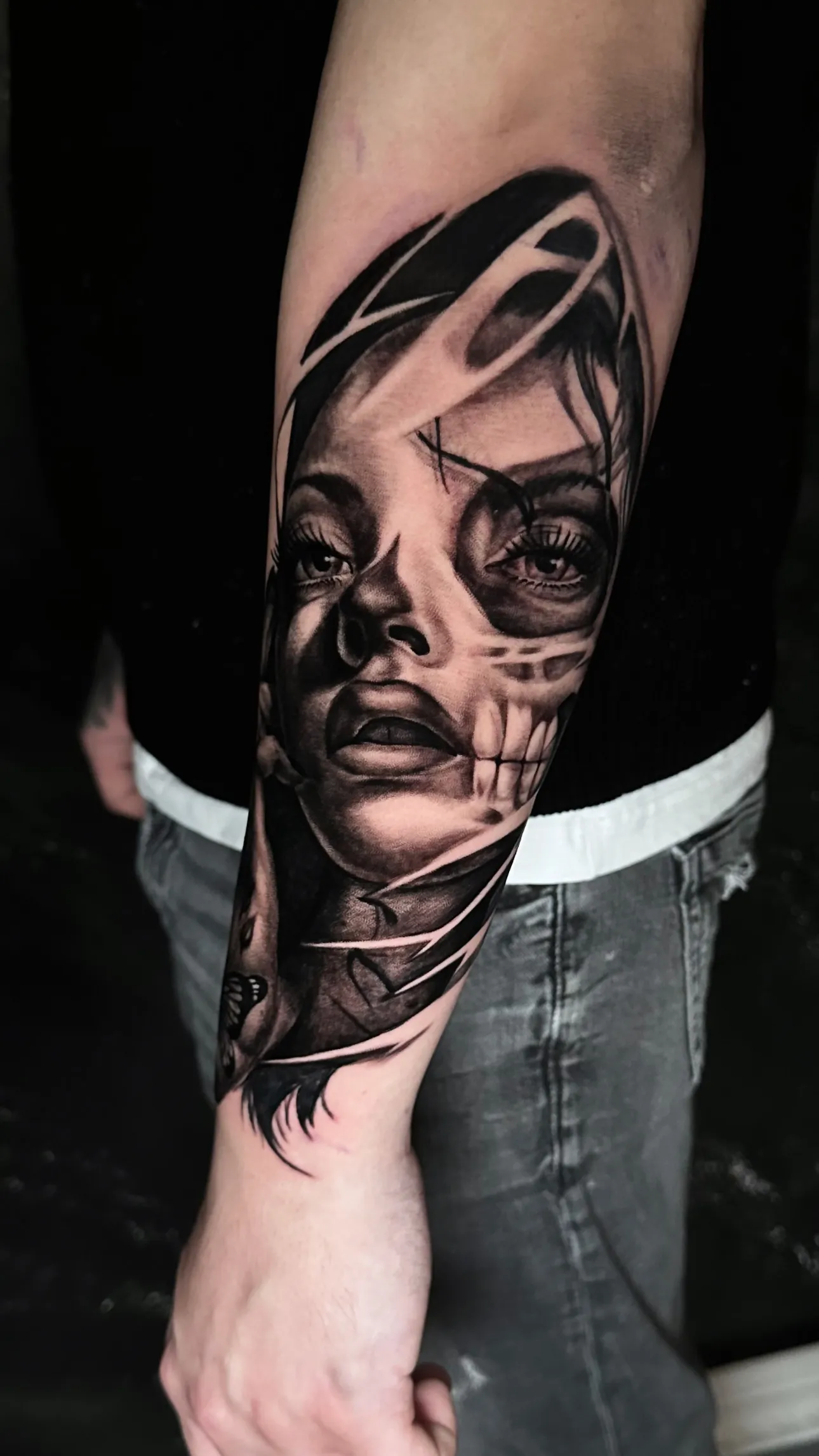 Realism Woman Arm Tattoo
