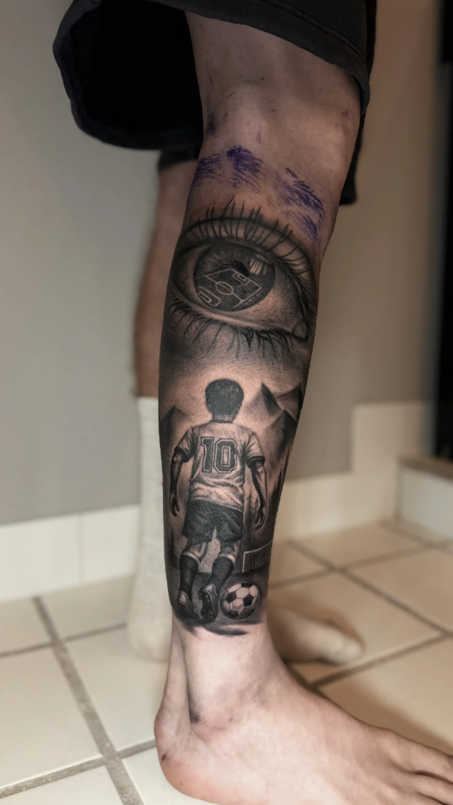Black and gray realism of football by ruvens